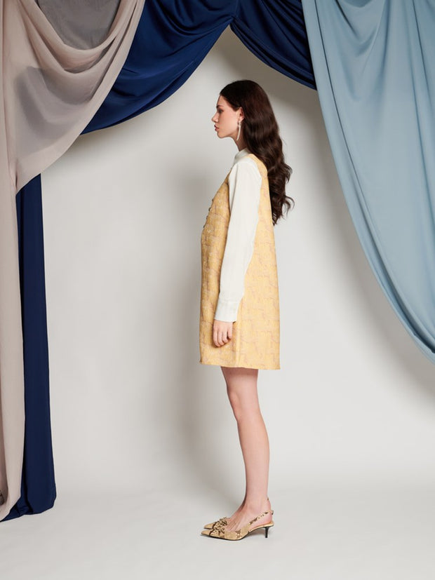 Ghospell Marley Mini Dress Pastel Yellow