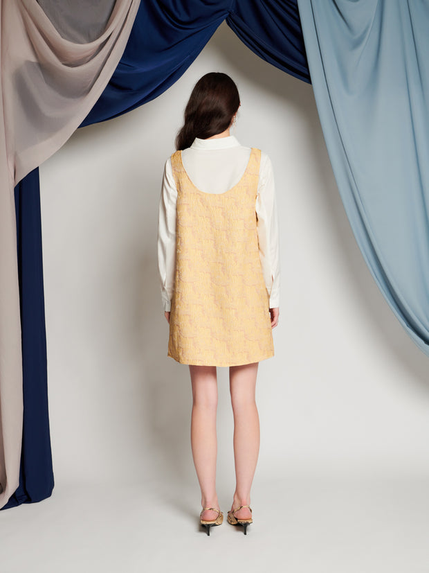 Ghospell Marley Mini Dress Pastel Yellow