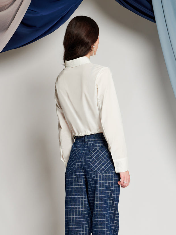 Ghospell Natalia Cropped Shirt Snow White