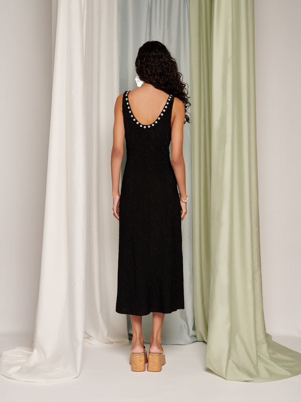 Ghospell Orion Midi Dress Coal Black