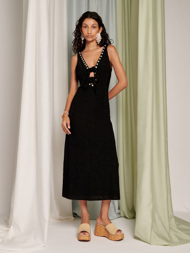 ghospell Orion Midi Dress Coal Black