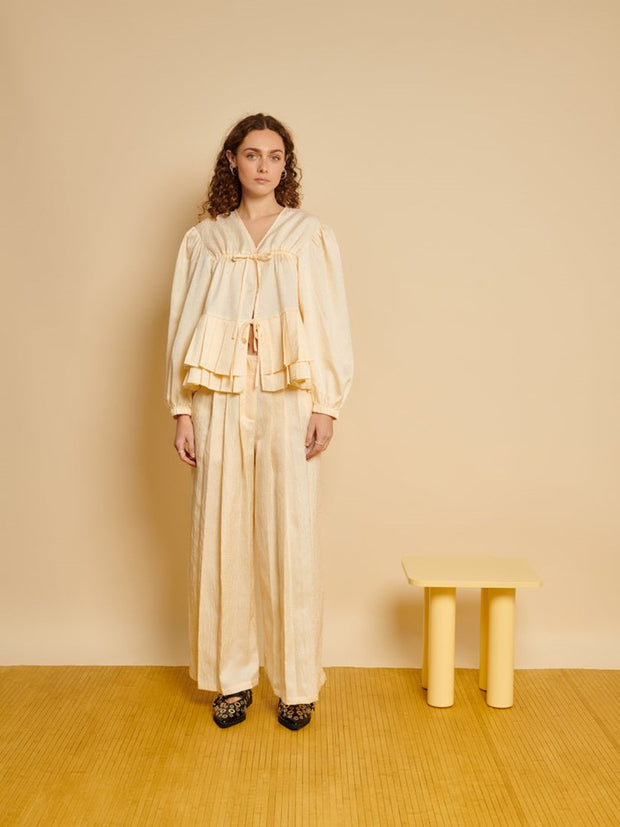 Ghospell Pernilla Pleat Trousers Butter Cream