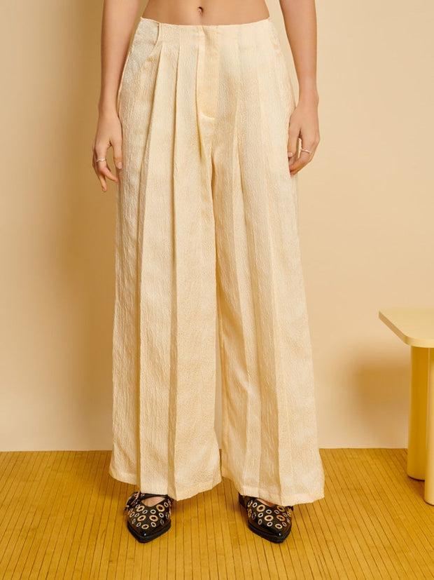ghospell Pernilla Pleat Trousers Butter Cream