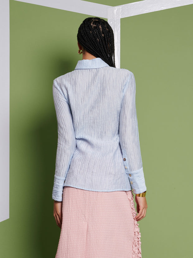 Ghospell Rebecca Fitted Shirt Baby Blue