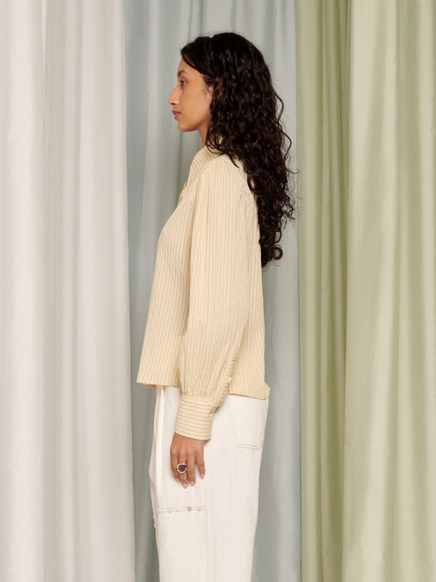 Ghospell Samira Stripe Shirt Butter Yellow