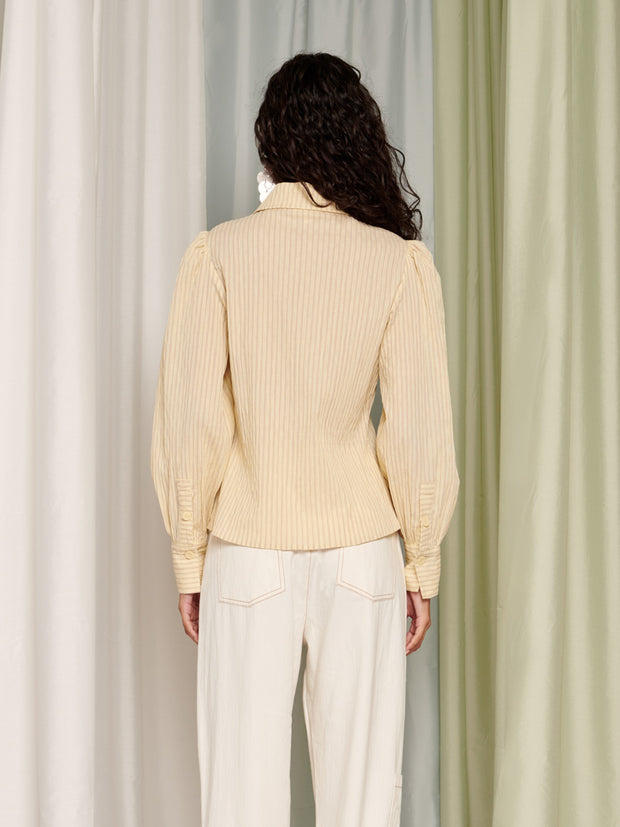 Ghospell Samira Stripe Shirt Butter Yellow