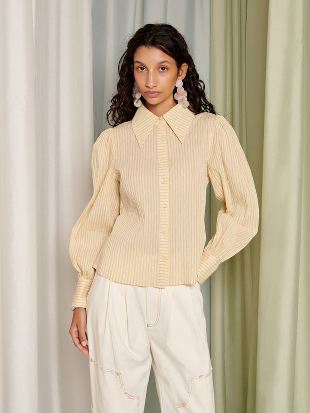 ghospell Samira Stripe Shirt Butter Yellow