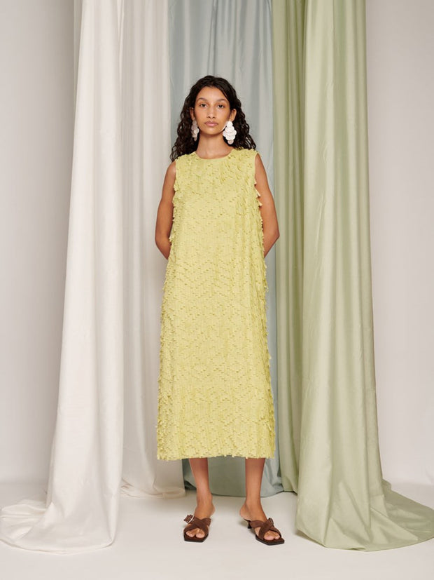 Ghospell Shivani Midi Dress Lime Green