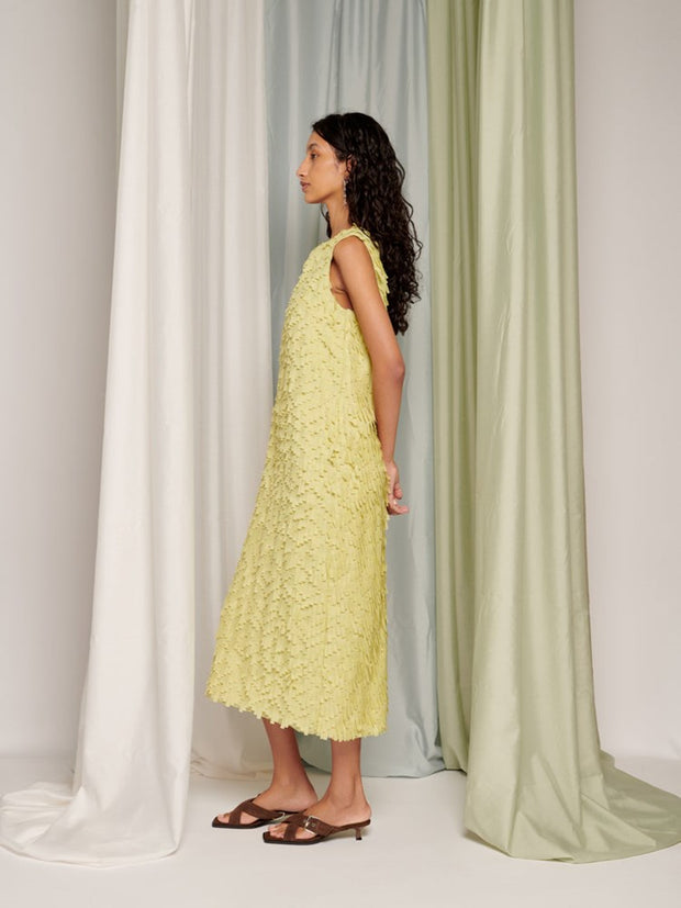 Ghospell Shivani Midi Dress Lime Green