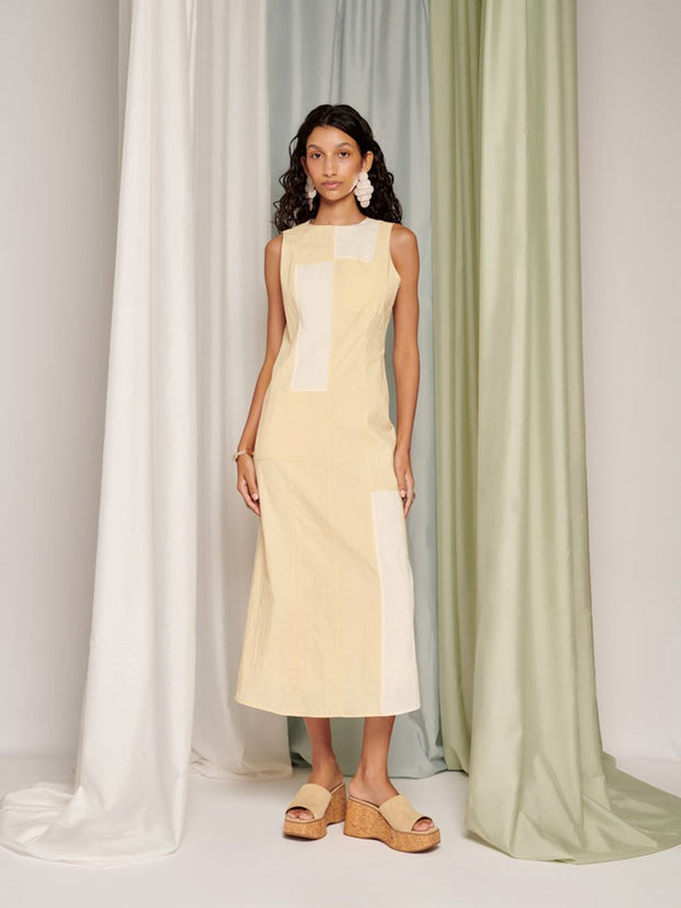 Ghospell Solana Midi Dress Butter Yellow