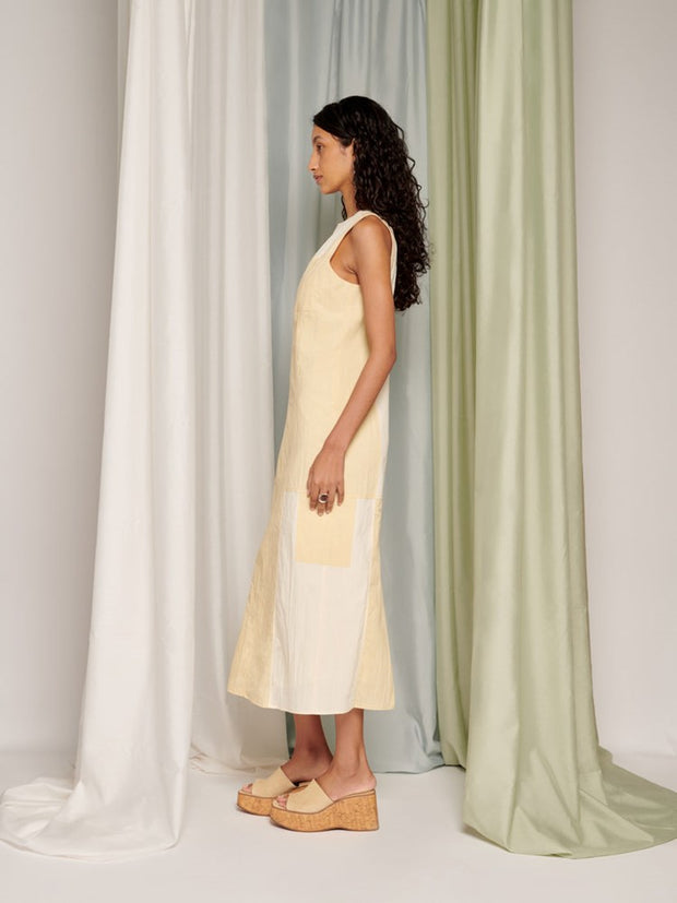 Ghospell Solana Midi Dress Butter Yellow