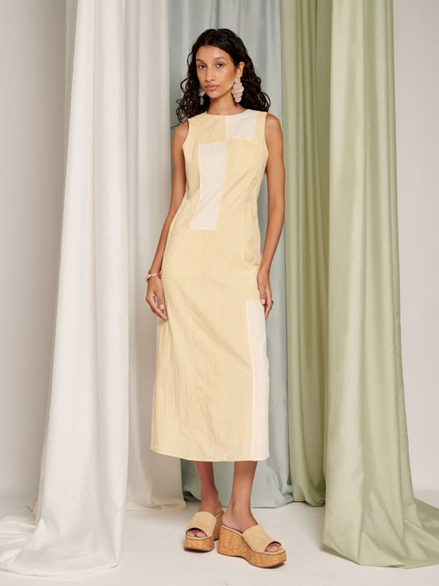 ghospell Solana Midi Dress Butter Yellow