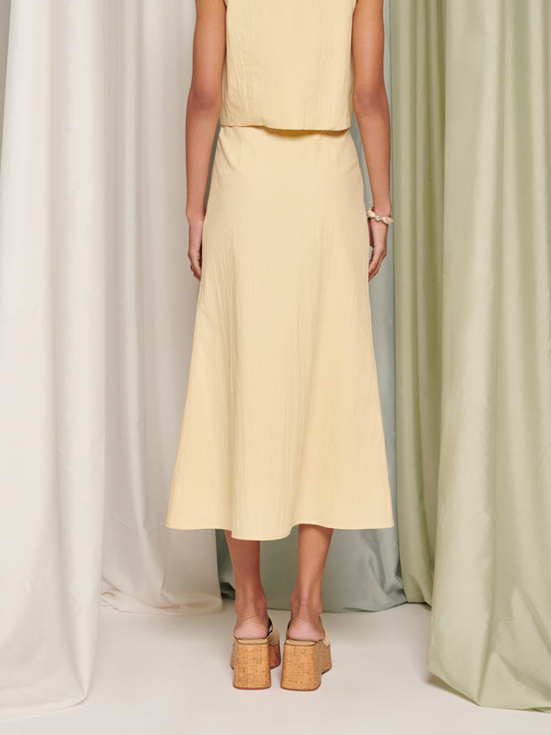 Ghospell Solana Midi Skirt Butter Yellow