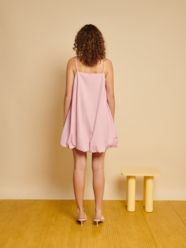 Ghospell Tuva Bubble Mini Dress Baby Pink