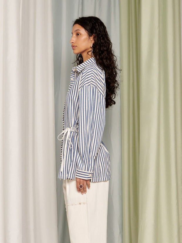 Ghospell Wynn Striped Shirt Indigo Blue