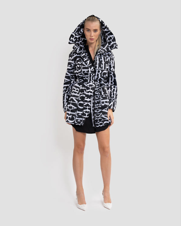 Gianfranco Ferre All-Over Logo Raincoat Jacket Black