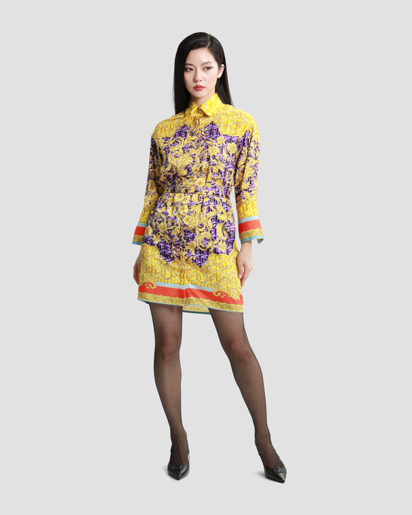 gianfranco ferre Baroque All-Over Print Mini Dress Multicolor