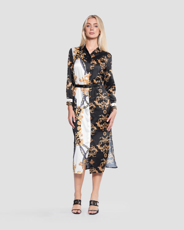gianfranco ferre Baroque Print Midi Dress Multicolor