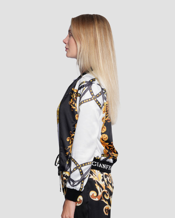 Gianfranco Ferre Baroque Print Reversible Bomber Jacket Multicolor