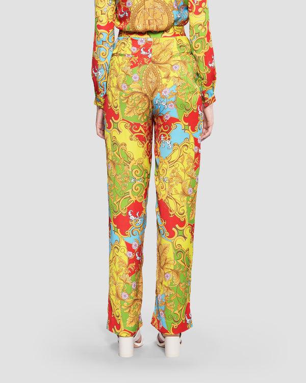 Gianfranco Ferre Baroque Print Straight Pants Multicolor