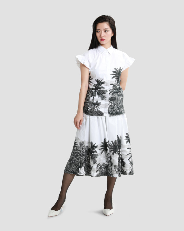 Gianfranco Ferre Botanical Placement Printed Shirt White