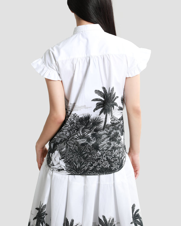 Gianfranco Ferre Botanical Placement Printed Shirt White