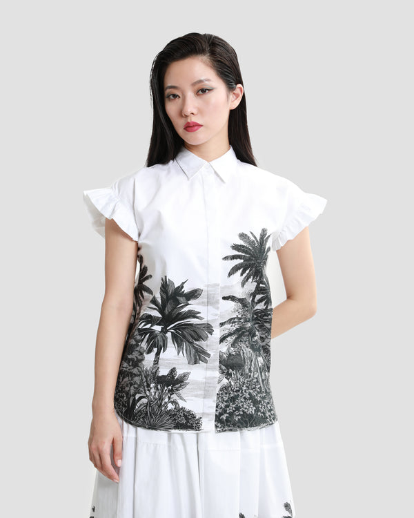 gianfranco ferre Botanical Placement Printed Shirt White