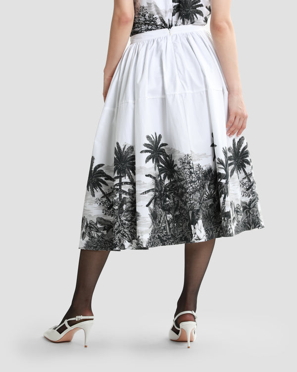 Gianfranco Ferre Botanical Placement Printed Skirt White