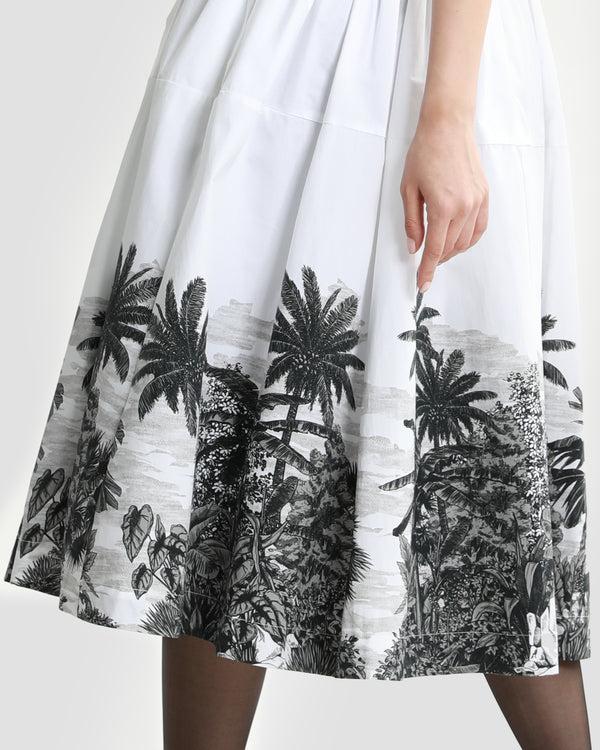 Gianfranco Ferre Botanical Placement Printed Skirt White