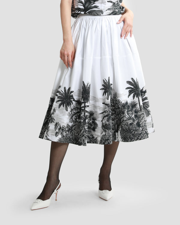 gianfranco ferre Botanical Placement Printed Skirt White