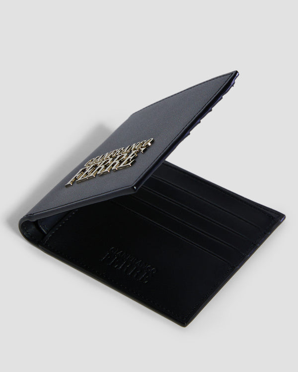 Gianfranco Ferre Brand Embellished Bifold Wallet - Eight Slots Black