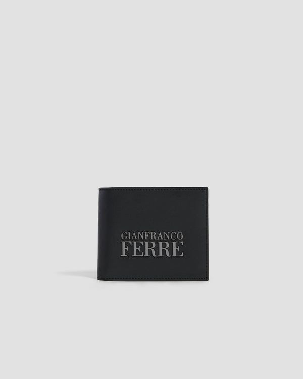 gianfranco ferre Brand Embellished Bifold Wallet - Six Slots Black