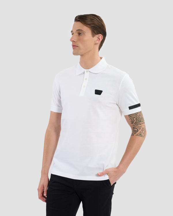 gianfranco ferre Brand Embellished Sleeve Polo Shirt White