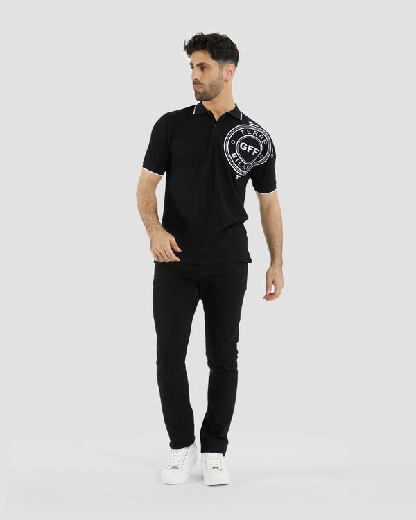 Gianfranco Ferre Brand Embroidered Polo Shirt Black