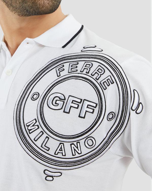Gianfranco Ferre Brand Embroidered Polo Shirt White