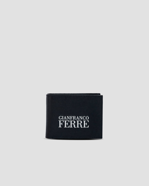 gianfranco ferre Brand Lettering Embellished Bifold Wallet - Three Slots Black