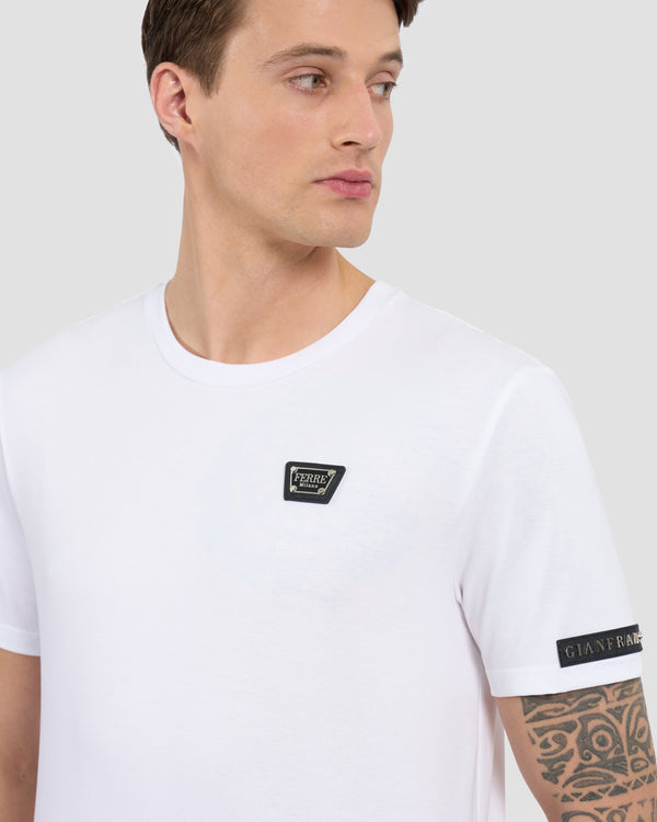 Gianfranco Ferre Brand Lettering Embellished T-Shirt White