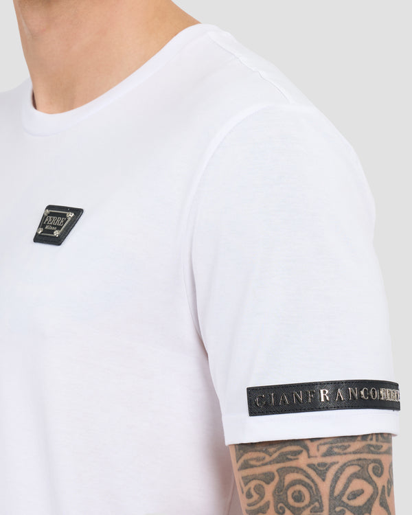 Gianfranco Ferre Brand Lettering Embellished T-Shirt White