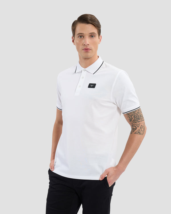 gianfranco ferre Brand Metal Patched Polo Shirt White