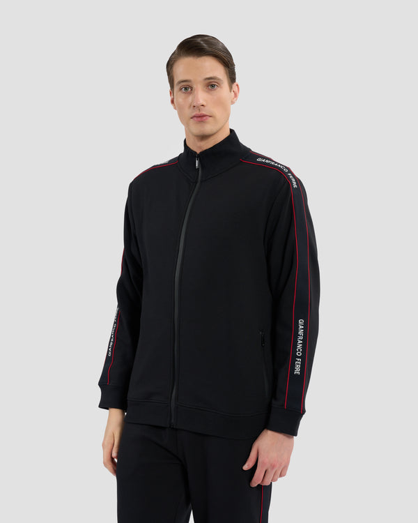 gianfranco ferre Brand Taped Sleeve Track Jacket Black