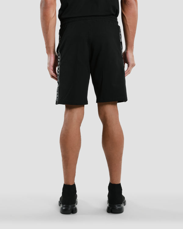 Gianfranco Ferre Brand Tapered Side Track Shorts Black