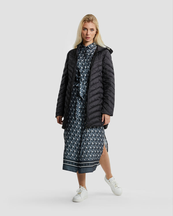 Gianfranco Ferre Branding Back Printed Puffer Jacket Black