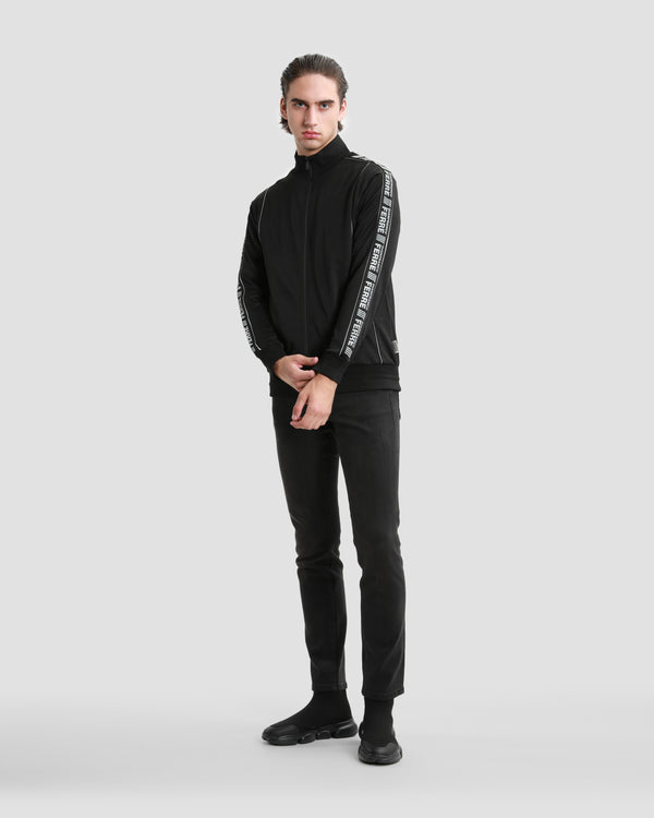 Gianfranco Ferre Branding Tapered Tracksuit Jacket Black