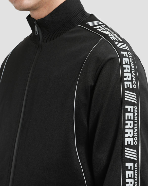 Gianfranco Ferre Branding Tapered Tracksuit Jacket Black