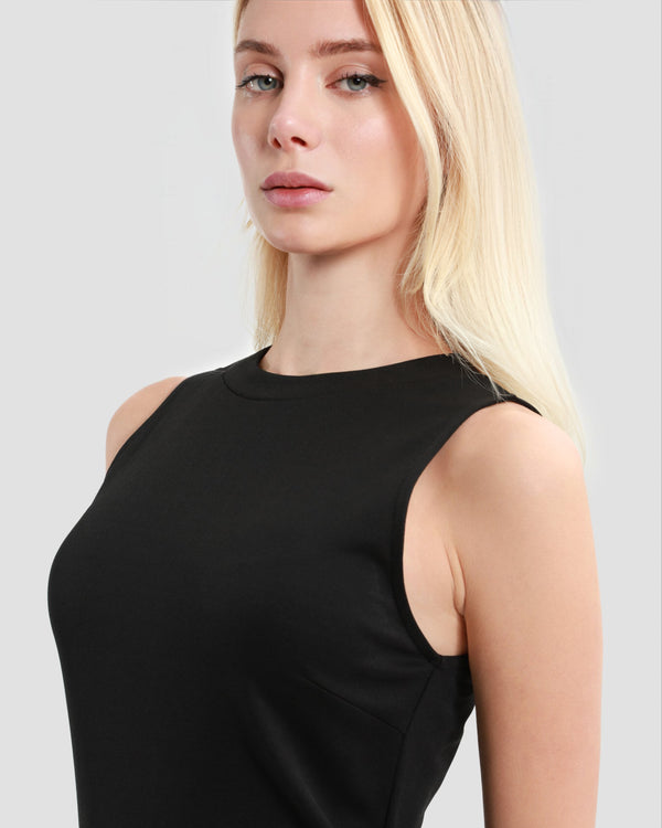 Gianfranco Ferre Buttoned Side Slit Midi Dress Black