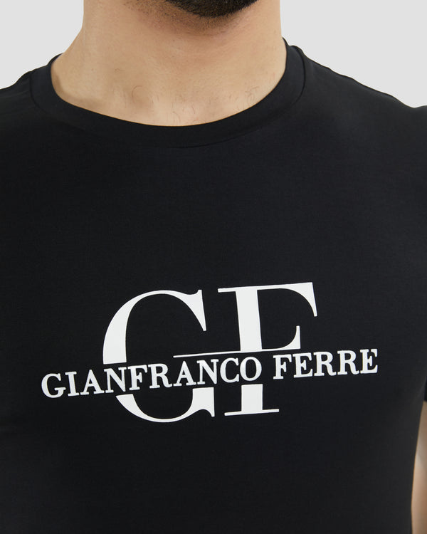 Gianfranco Ferre Contrast Brand Print T-Shirt Black