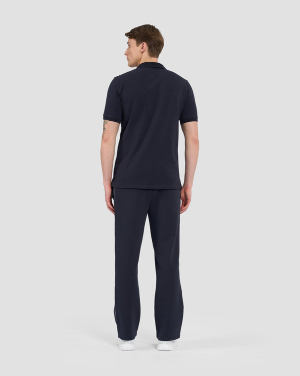 Gianfranco Ferre Contrast Brand Taped Polo Shirt Navy