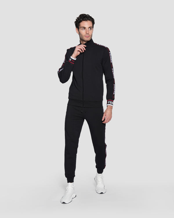 Gianfranco Ferre Contrast Logo Taping Track Pants Black