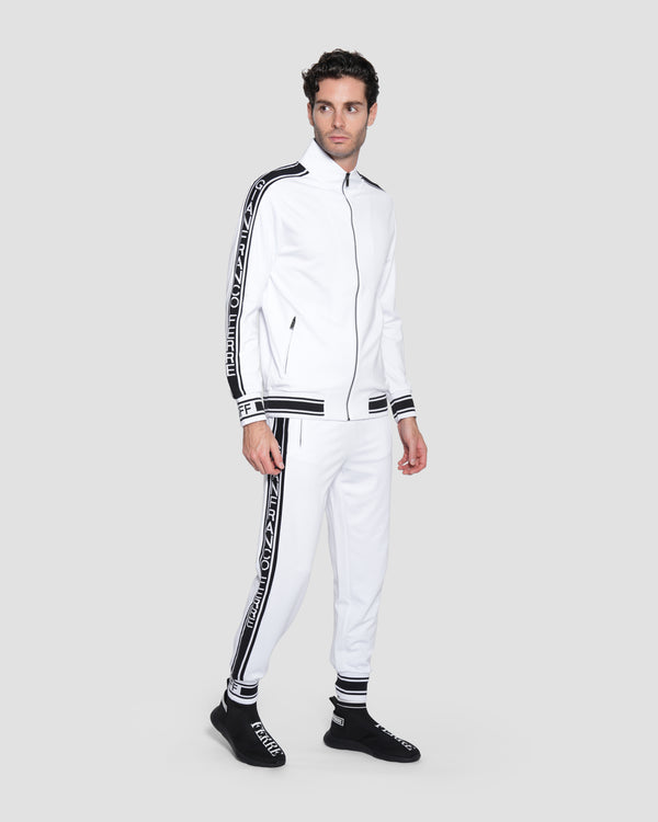 Gianfranco Ferre Contrast Logo Taping Track Pants White
