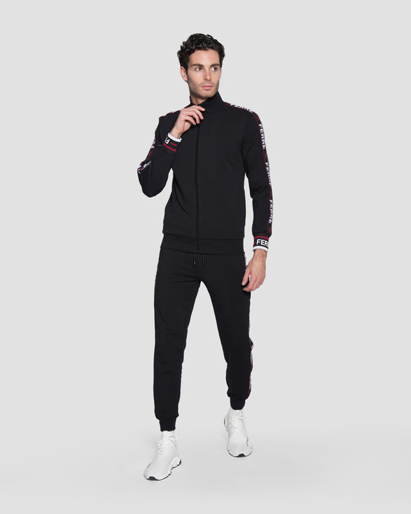 Gianfranco Ferre Contrast Logo Taping Tracksuit Jacket Black